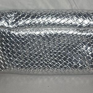 Silver Quilted Clutch